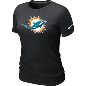 Wholesale Cheap Women\'s Nike Miami Dolphins Logo NFL T-Shirt Black
