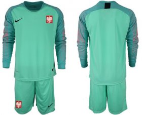 Wholesale Cheap Poland Blank Green Goalkeeper Long Sleeves Soccer Country Jersey