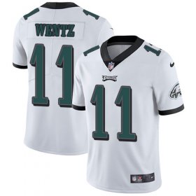 Wholesale Cheap Nike Eagles #11 Carson Wentz White Men\'s Stitched NFL Vapor Untouchable Limited Jersey