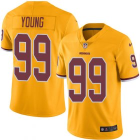 Wholesale Cheap Nike Redskins #99 Chase Young Gold Youth Stitched NFL Limited Rush Jersey