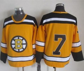 Wholesale Cheap Bruins #7 Phil Esposito Yellow CCM Throwback Stitched NHL Jersey