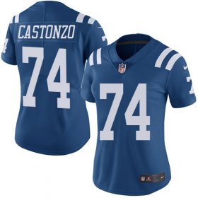 Wholesale Cheap Nike Colts #74 Anthony Castonzo Royal Blue Women\'s Stitched NFL Limited Rush Jersey