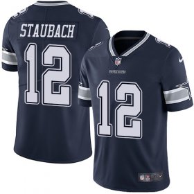 Wholesale Cheap Nike Cowboys #12 Roger Staubach Navy Blue Team Color Men\'s Stitched NFL Vapor Untouchable Limited Jersey