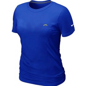 Wholesale Cheap Women\'s Nike Los Angeles Chargers Chest Embroidered Logo T-Shirt Blue