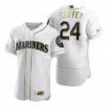 Wholesale Cheap Seattle Mariners #24 Ken Griffey Jr. White Nike Men's Authentic Golden Edition MLB Jersey