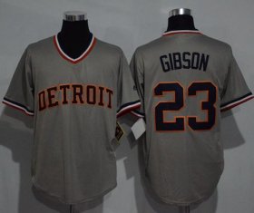 Wholesale Cheap Tigers #23 Kirk Gibson Grey Cooperstown Throwback Stitched MLB Jersey