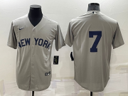 Wholesale Cheap Men's New York Yankees #7 Mickey Mantle 2021 Grey Field of Dreams Cool Base Stitched Baseball Jersey