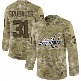 Wholesale Cheap Adidas Capitals #31 Philipp Grubauer Camo Authentic Stitched NHL Jersey