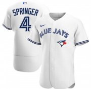 Wholesale Cheap Men's Toronto Blue Jays #4 George Springer White Flex Base Stitched Jersey
