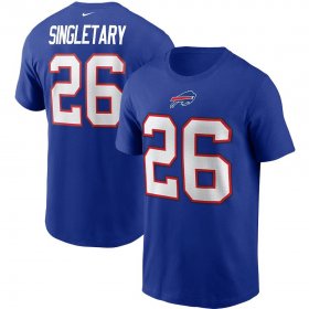 Wholesale Cheap Buffalo Bills #26 Devin Singletary Nike Team Player Name & Number T-Shirt Royal