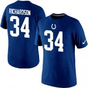 Wholesale Cheap Nike Indianapolis Colts #34 Trent Richardson Pride Name & Number NFL T-Shirt Blue