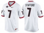Wholesale Cheap NCAA Georgia Bulldogs #7 Matthew Stafford White College Football Jersey