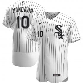 Wholesale Cheap Chicago White Sox #10 Yoan Moncada Men\'s Nike White Home 2020 Authentic Player MLB Jersey