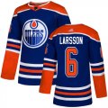 Wholesale Cheap Adidas Oilers #6 Adam Larsson Royal Blue Alternate Authentic Stitched NHL Jersey