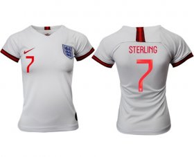Wholesale Cheap Women\'s England #7 Sterling Home Soccer Country Jersey