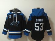 Wholesale Cheap Men's Carolina Panthers #53 Brian Burns Black Ageless Must-Have Lace-Up Pullover Hoodie