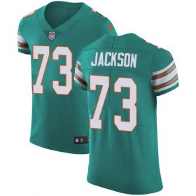 Wholesale Cheap Nike Dolphins #73 Austin Jackson Aqua Green Alternate Men\'s Stitched NFL New Elite Jersey