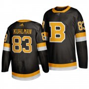 Wholesale Cheap Adidas Boston Bruins #83 Karson Kuhlman Black 2019-20 Authentic Third Stitched NHL Jersey