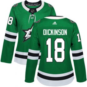 Cheap Adidas Stars #18 Jason Dickinson Green Home Authentic Women\'s Stitched NHL Jersey