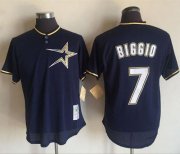 Wholesale Cheap Mitchell And Ness 1997 Astros #7 Craig Biggio Navy Blue Throwback Stitched MLB Jersey