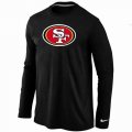 Wholesale Cheap Nike San Francisco 49ers Logo Long Sleeve T-Shirt Black