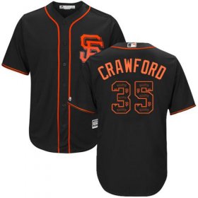 Wholesale Cheap Giants #35 Brandon Crawford Black Team Logo Fashion Stitched MLB Jersey