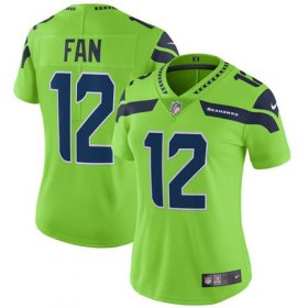 Wholesale Cheap Nike Seahawks #12 Fan Green Women\'s Stitched NFL Limited Rush Jersey