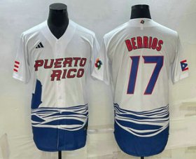 Cheap Men\'s Puerto Rico Baseball #17 Jose Berrios 2023 White World Baseball Classic Stitched Jerseys