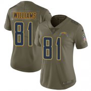Wholesale Cheap Nike Chargers #81 Mike Williams Olive Women's Stitched NFL Limited 2017 Salute to Service Jersey