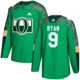 Wholesale Cheap Adidas Senators #9 Bobby Ryan adidas Green St. Patrick\'s Day Authentic Practice Stitched NHL Jersey