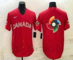Cheap Men's Canada Baseball 2023 Red World Big Logo With Patch Classic Stitched Jerseys