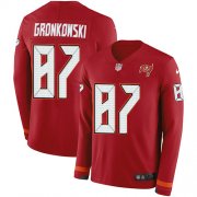 Wholesale Cheap Nike Buccaneers #87 Rob Gronkowski Red Team Color Men's Stitched NFL Limited Therma Long Sleeve Jersey