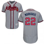 Wholesale Cheap Braves #22 Nick Markakis Grey Flexbase Authentic Collection Stitched MLB Jersey