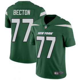 Wholesale Cheap Nike Jets #77 Mekhi Becton Green Team Color Men\'s Stitched NFL Vapor Untouchable Limited Jersey