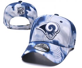 Wholesale Cheap Rams Team Logo Navy White Peaked Adjustable Fashion Hat YD
