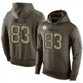 Wholesale Cheap NFL Men's Nike Pittsburgh Steelers #83 Heath Miller Stitched Green Olive Salute To Service KO Performance Hoodie