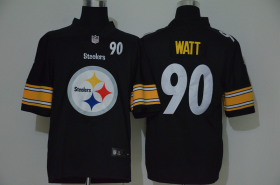 Wholesale Cheap Men\'s Pittsburgh Steelers #90 T. J. Watt Black 2020 Big Logo Number Vapor Untouchable Stitched NFL Nike Fashion Limited Jersey