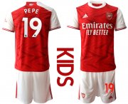 Wholesale Cheap Youth 2020-2021 club Arsenal home 19 red Soccer Jerseys