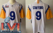 Wholesale Cheap Youth Los Angeles Rams #9 Matthew Stafford Limited White Alternate 2022 Super Bowl LVI Bound Vapor Jersey