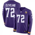 Wholesale Cheap Nike Vikings #72 Ezra Cleveland Purple Team Color Men's Stitched NFL Limited Therma Long Sleeve Jersey