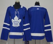 Wholesale Cheap Adidas Maple Leafs Blank Blue Home Authentic Women's Stitched NHL Jersey