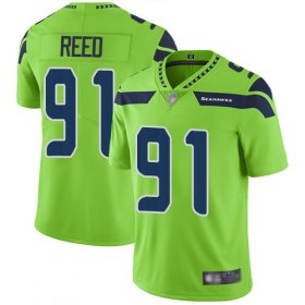 Wholesale Cheap Nike Seahawks #91 Jarran Reed Green Men\'s Stitched NFL Limited Rush Jersey