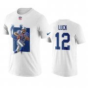 Wholesale Cheap Indianapolis Colts #12 Andrew Luck White Men's Player Graphic Powerhouse T-Shirt