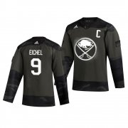 Wholesale Cheap Buffalo Sabres #9 Jack Eichel Adidas 2019 Veterans Day Men's Authentic Practice NHL Jersey Camo