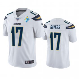 Wholesale Cheap Los Angeles Chargers #17 Philip Rivers White 60th Anniversary Vapor Limited NFL Jersey