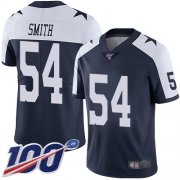 Wholesale Cheap Nike Cowboys #54 Jaylon Smith Navy Blue Thanksgiving Men's Stitched NFL 100th Season Vapor Throwback Limited Jersey