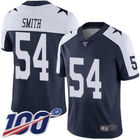 Wholesale Cheap Nike Cowboys #54 Jaylon Smith Navy Blue Thanksgiving Men\'s Stitched NFL 100th Season Vapor Throwback Limited Jersey