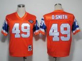 Wholesale Cheap Mitchel and Ness Broncos #49 Dennis Smith Orange With 75 Anniversary Patch Stitched Throwback NFL Jersey