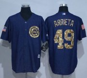 Wholesale Cheap Cubs #49 Jake Arrieta Denim Blue Salute to Service Stitched MLB Jersey