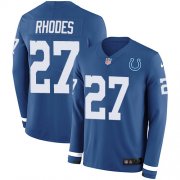 Wholesale Cheap Nike Colts #27 Xavier Rhodes Royal Blue Team Color Men's Stitched NFL Limited Therma Long Sleeve Jersey